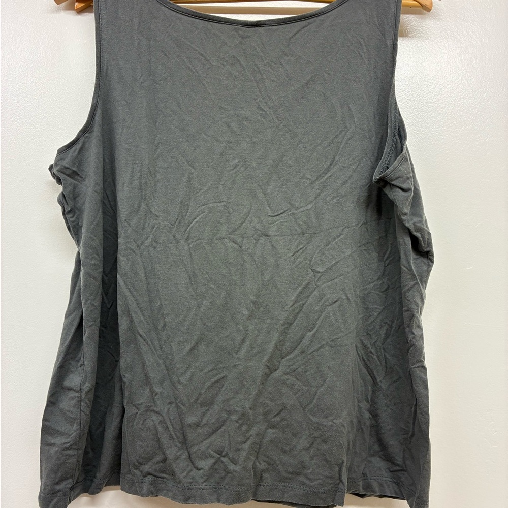 Eileen Fisher Grey Mixed Blend Tank Top Capsule Wardrobe Old Money Designer